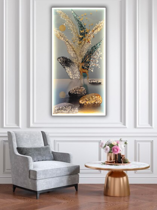 LED Crystal Painting Porcelain Decoration Painting Remote Control Wall Art Hanging Painting