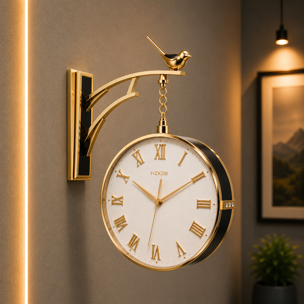 Vintage Dual Dial Hanging Clock – Songbird Accent