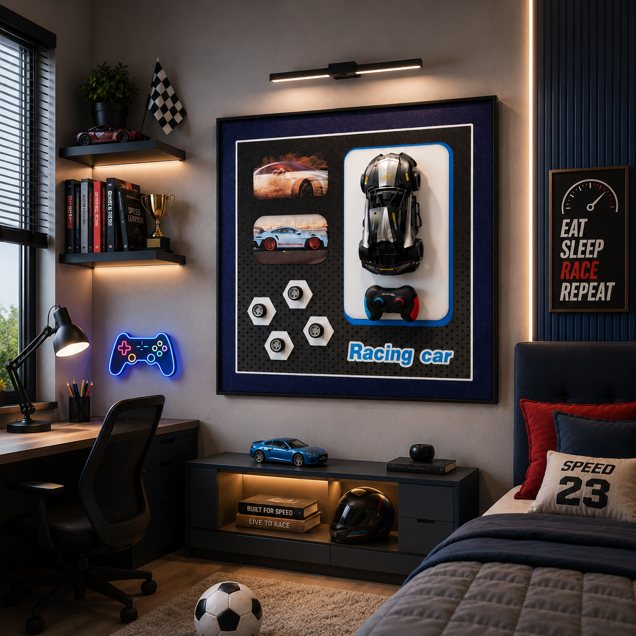 Premium Racing Car Wall Art Painting | Luxury Car Décor for Gamers & Auto Lovers