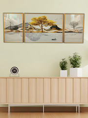 Modern Crystal Painting Set with Metal Framing - Golden Frame, Crystal & Glass Work
