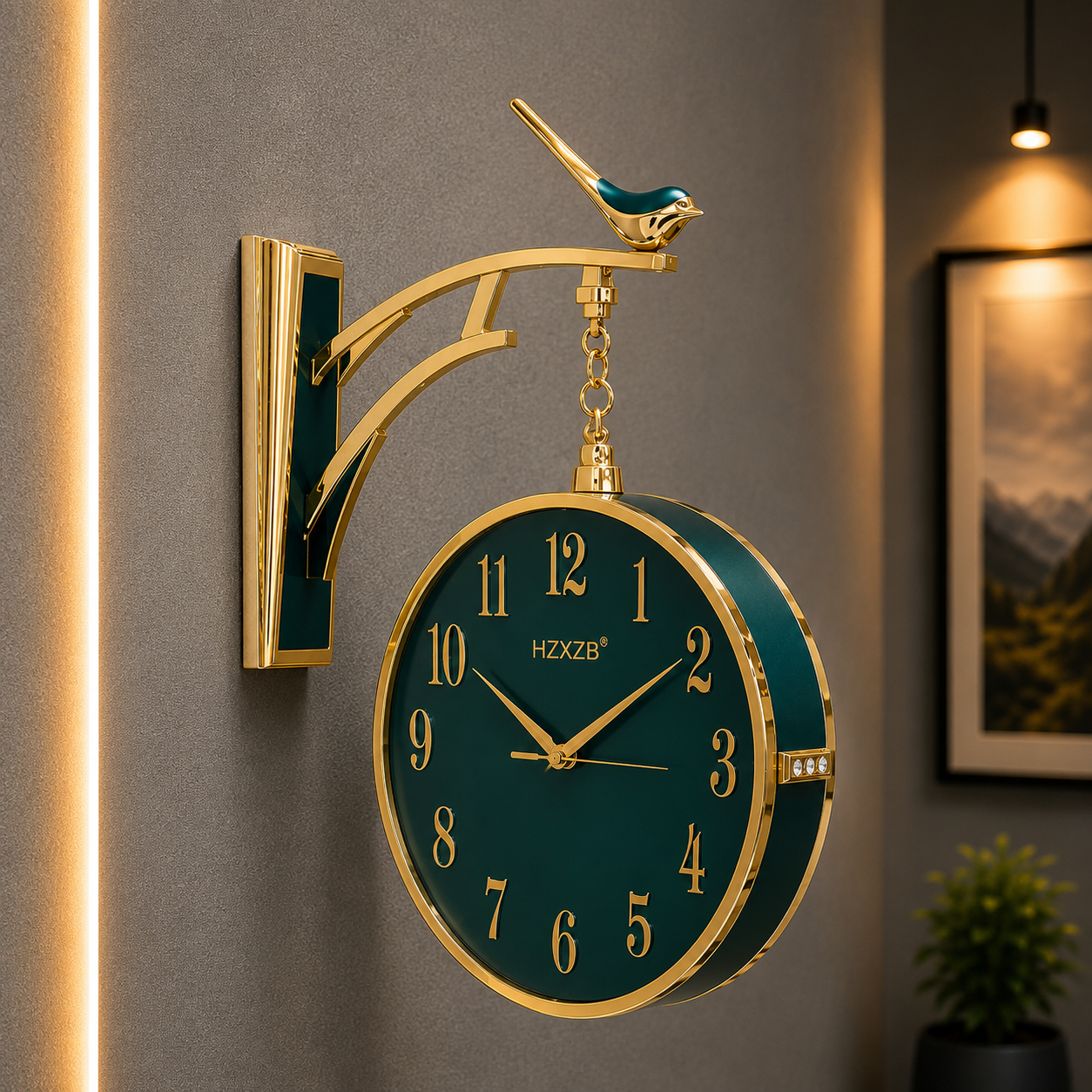 Vintage Dual Dial Hanging Clock – Songbird Accent