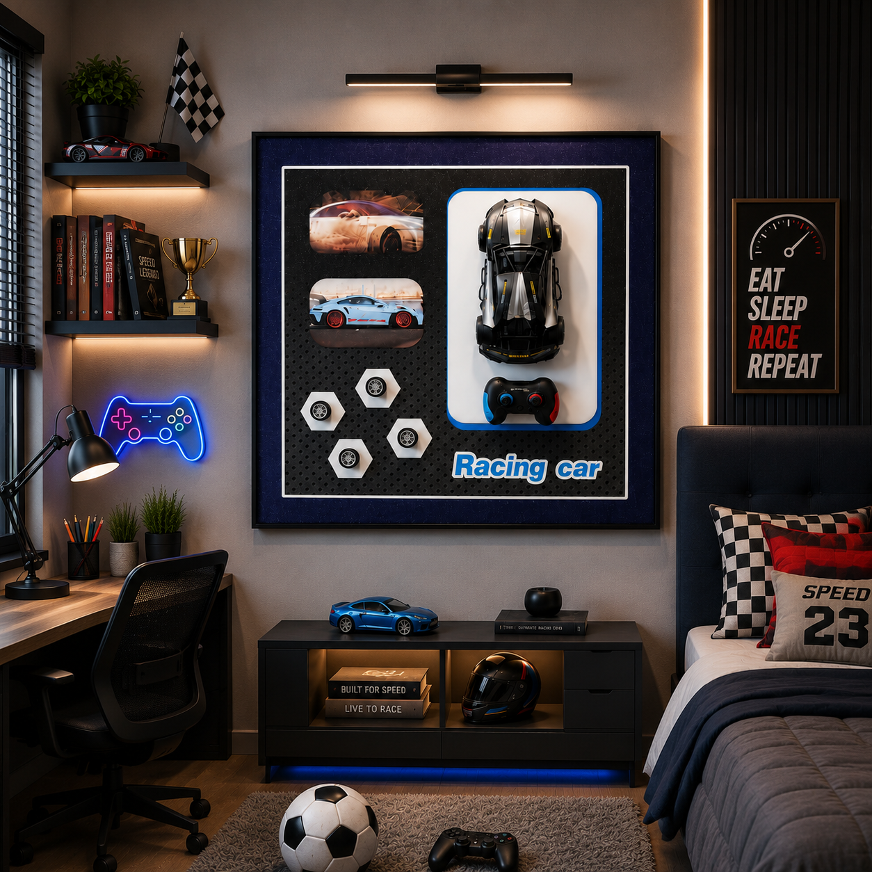 Premium Racing Car Wall Art Painting | Luxury Car Décor for Gamers & Auto Lovers