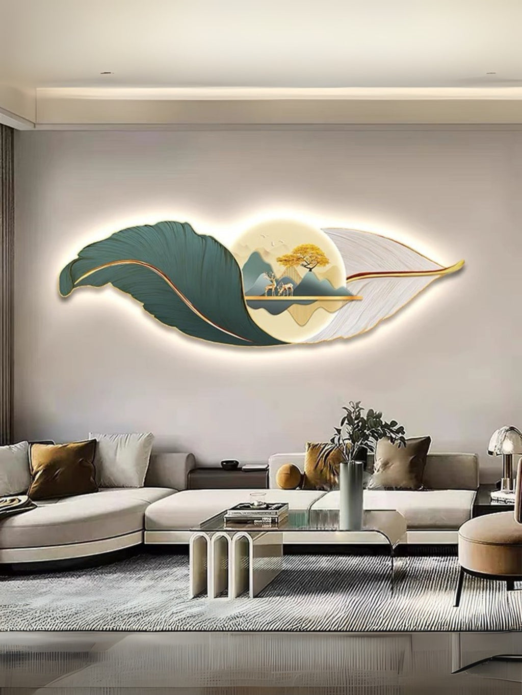 LED Crystal Paintings 3d Modern Crystal Wall Art For Wall Decor With LED Lights