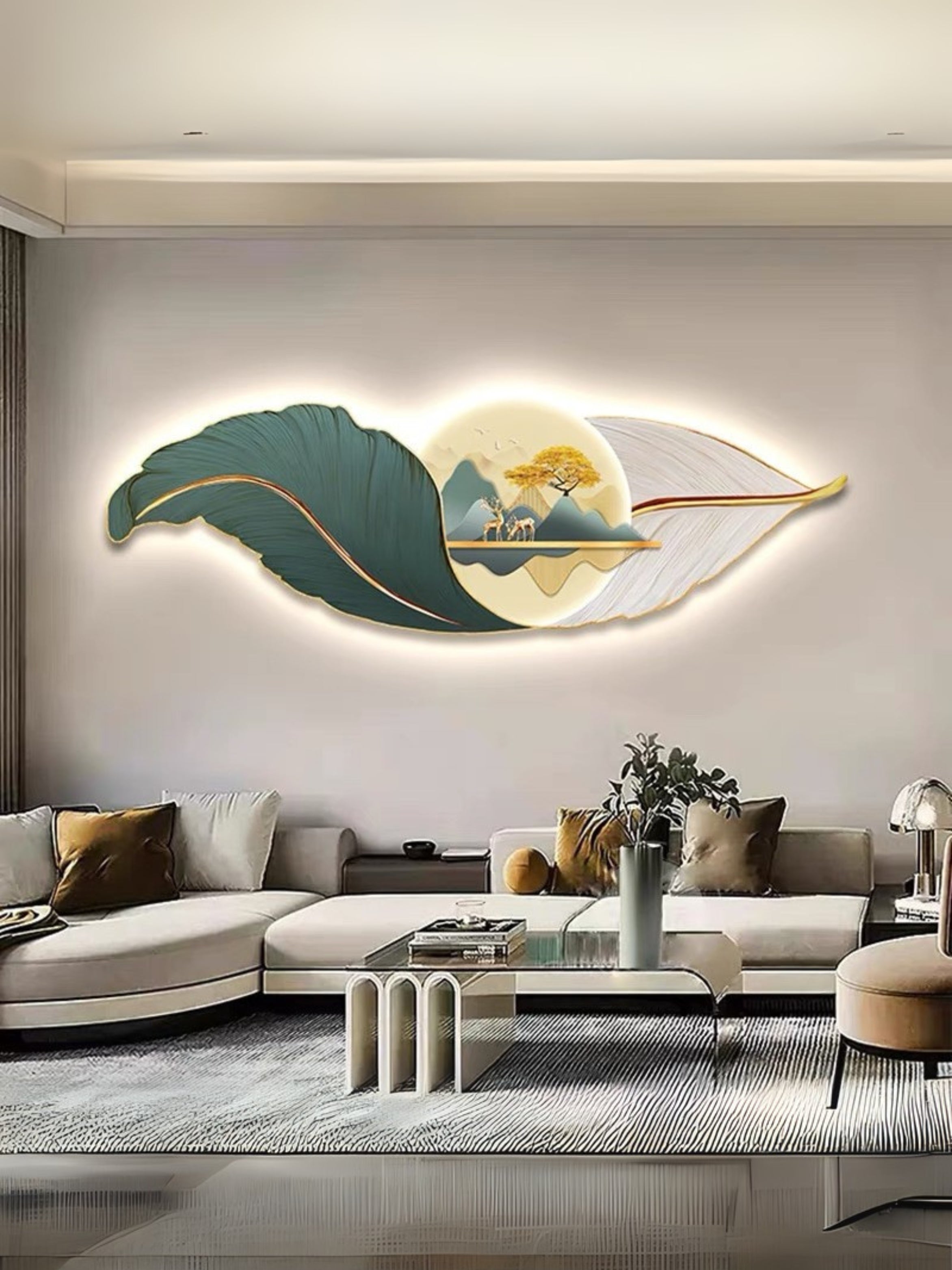 LED Crystal Paintings 3d Modern Crystal Wall Art For Wall Decor With LED Lights