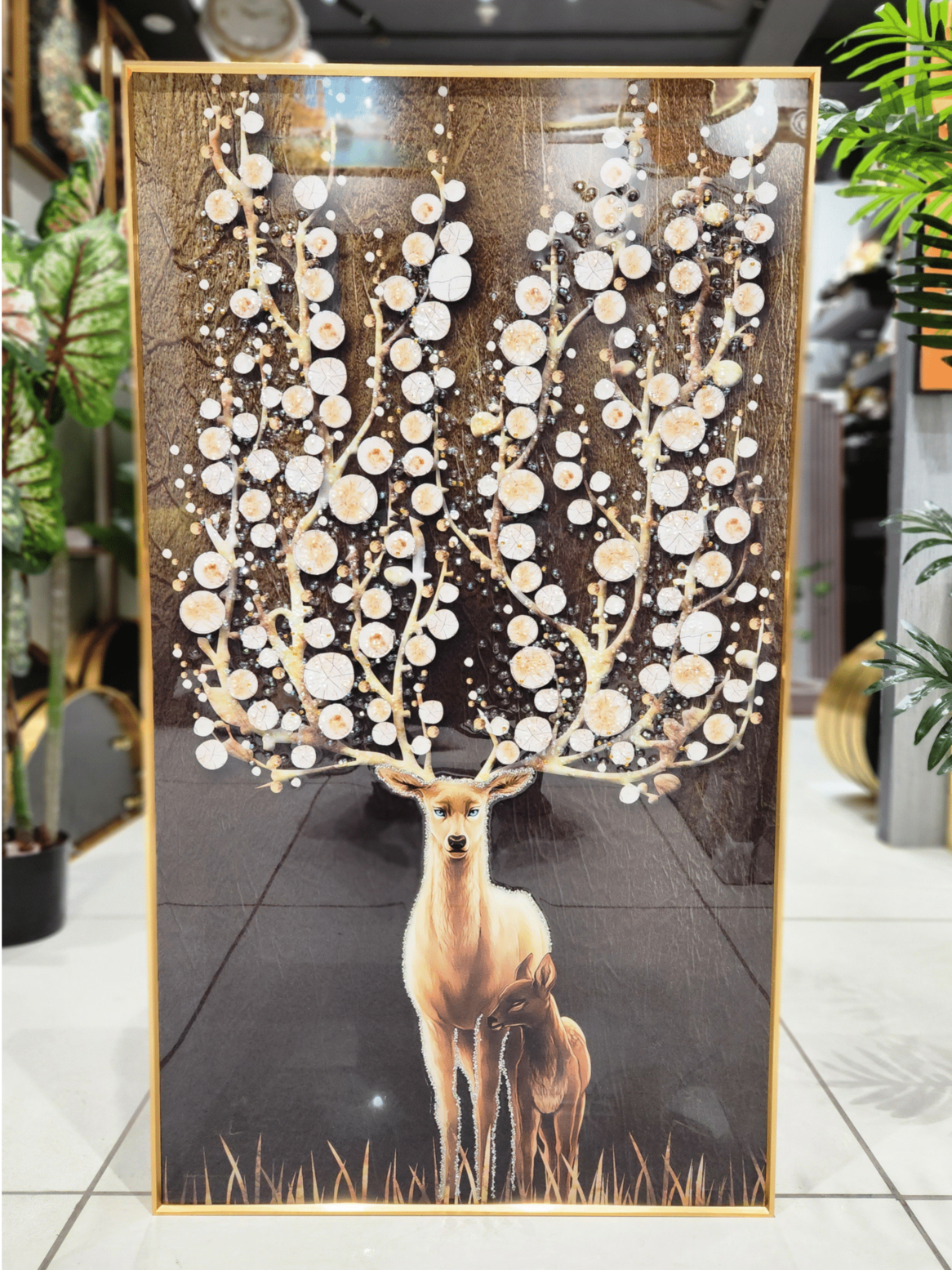 Crystal Paintings Majestic Stag and Fawn Crystal Embellished Painting