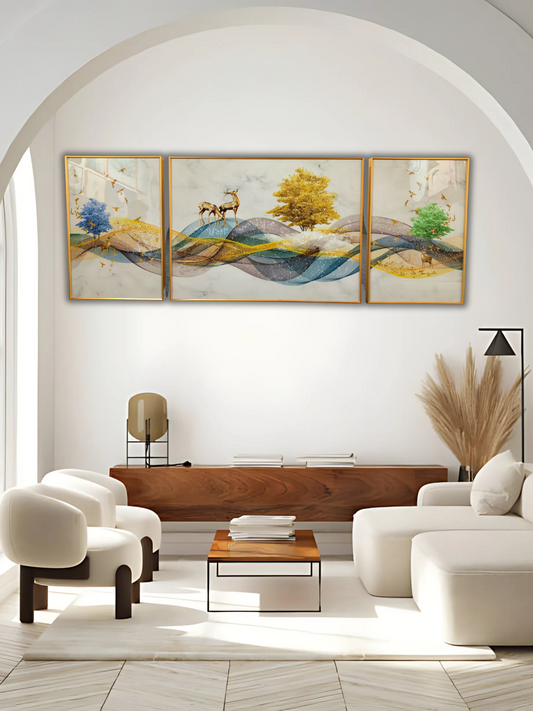 Modern Crystal Painting Set of 3