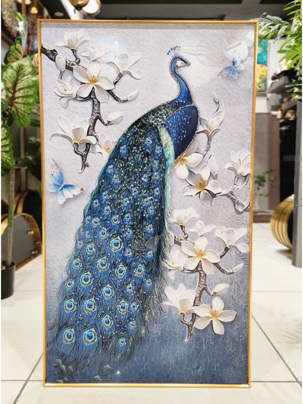 Crystal Paintings Majestic Peacock Bloom Crystal Art Painting