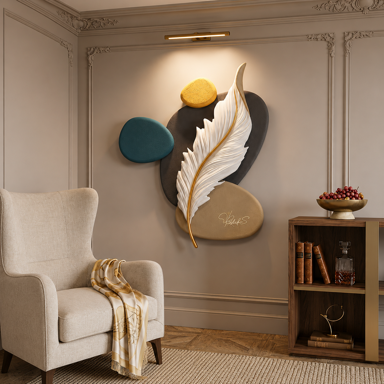 Relife Luxury Feather Wall Decor