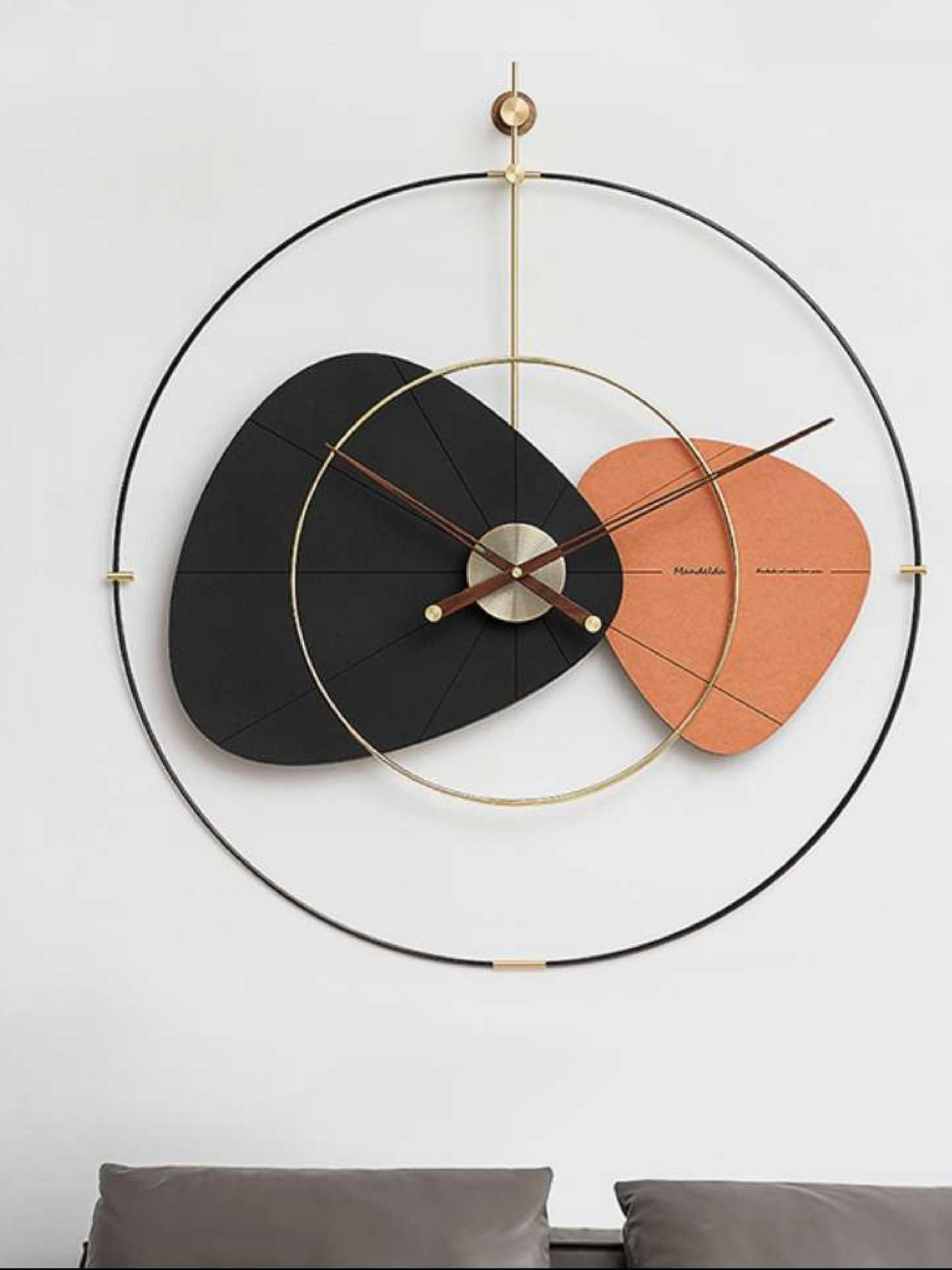 PVD wall clock Imported Premium Wall Clock Orange and Black