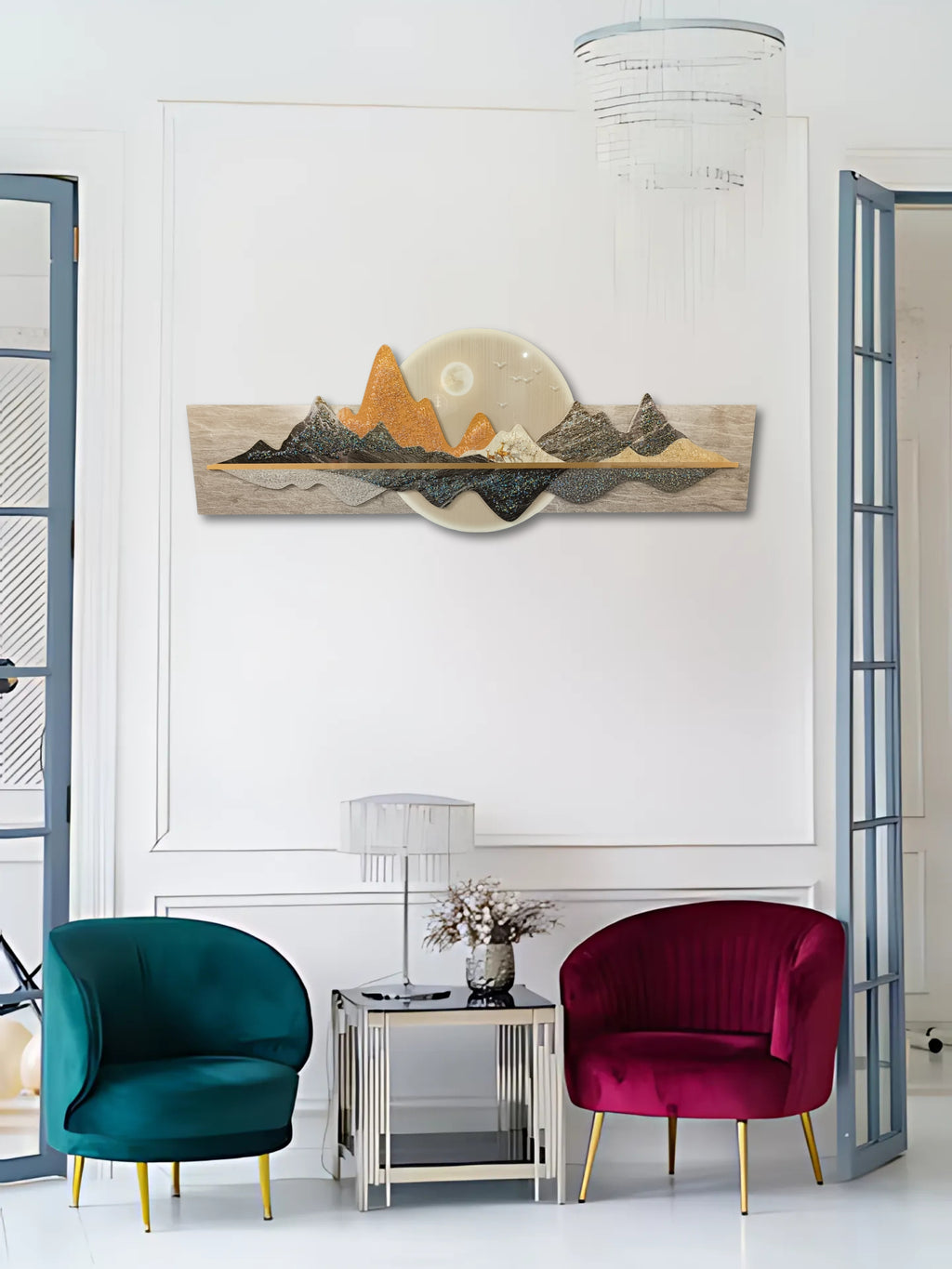 LED Crystal Paintings Modern Crystal Wall Art For Wall Decor With LED Light