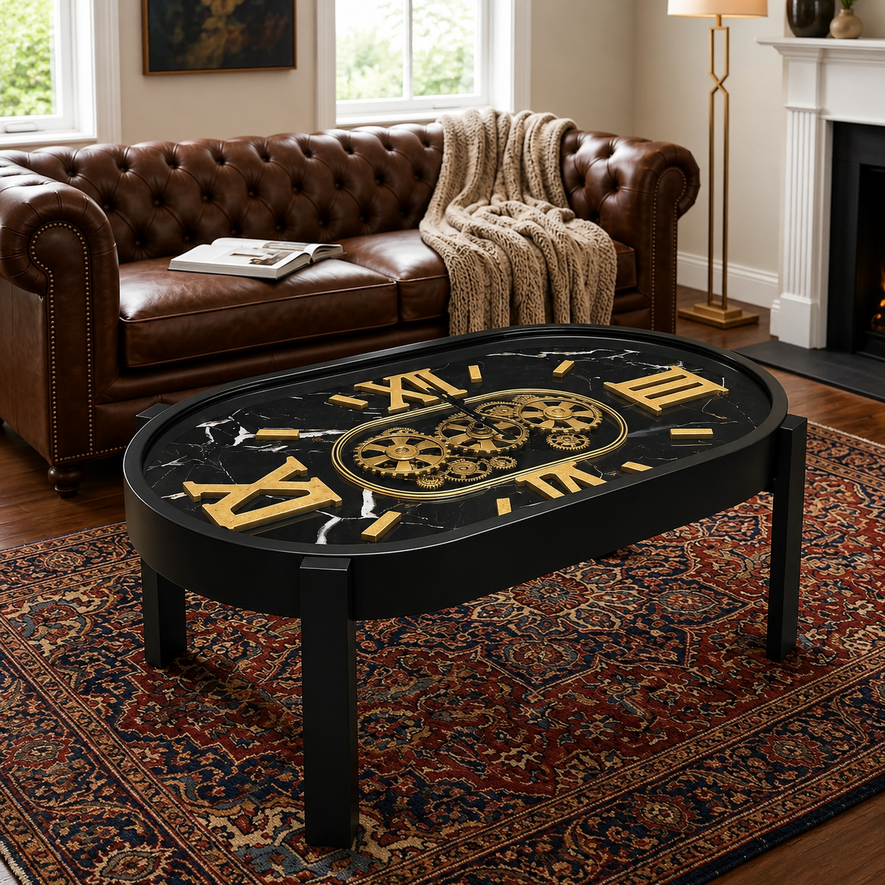 Luxury Vintage Clock Coffee Table