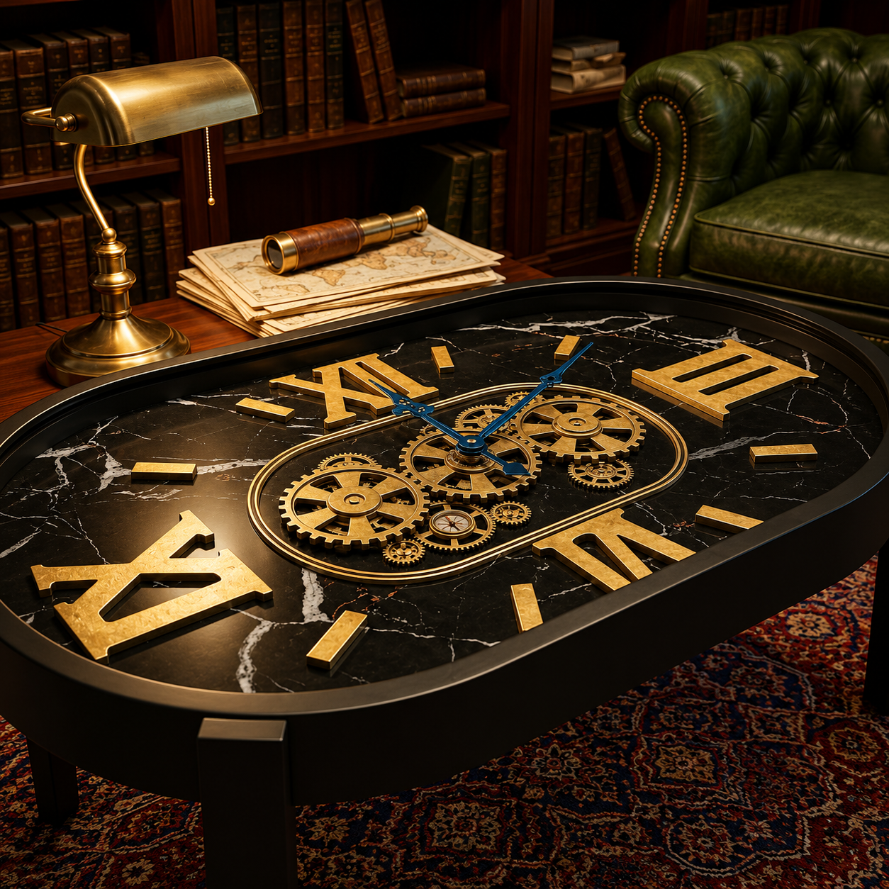 Luxury Vintage Clock Coffee Table