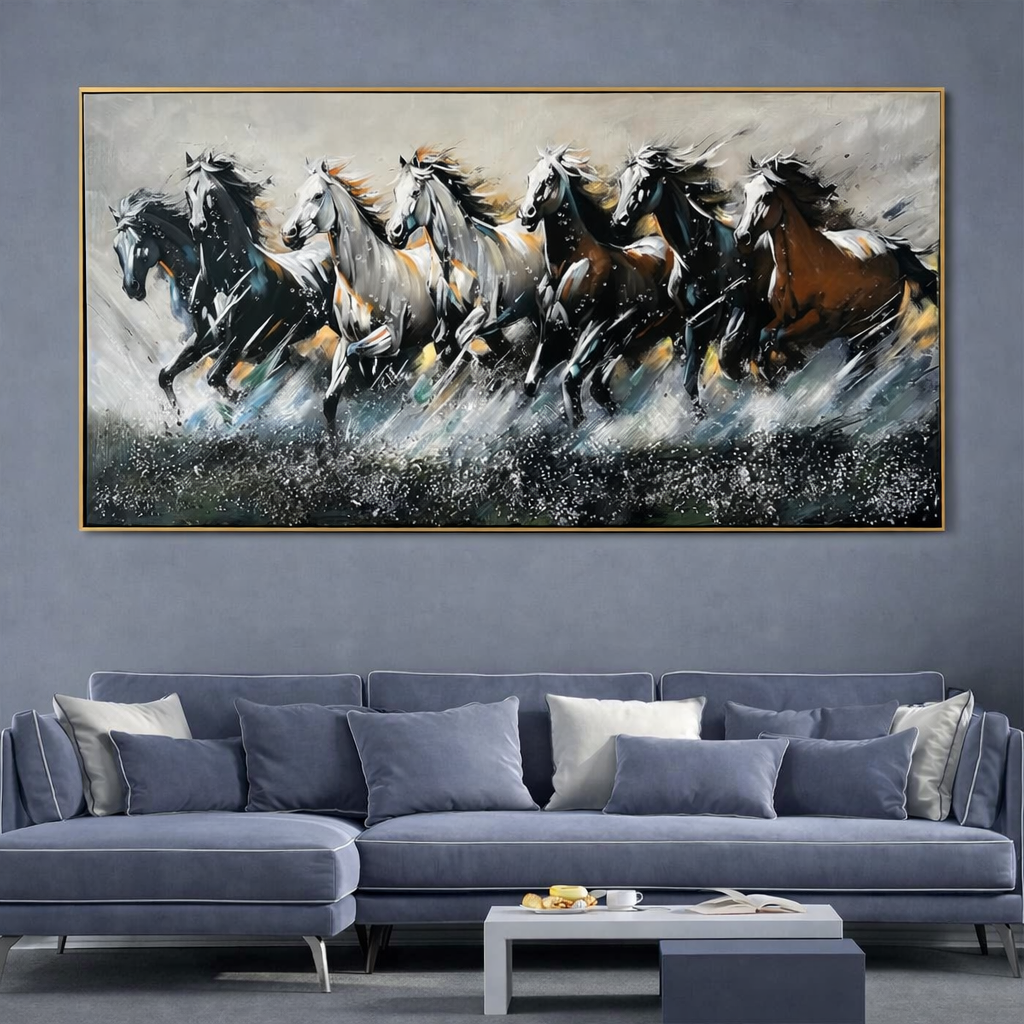 Midnight Surge – Seven Horses Crystal Metal Frame