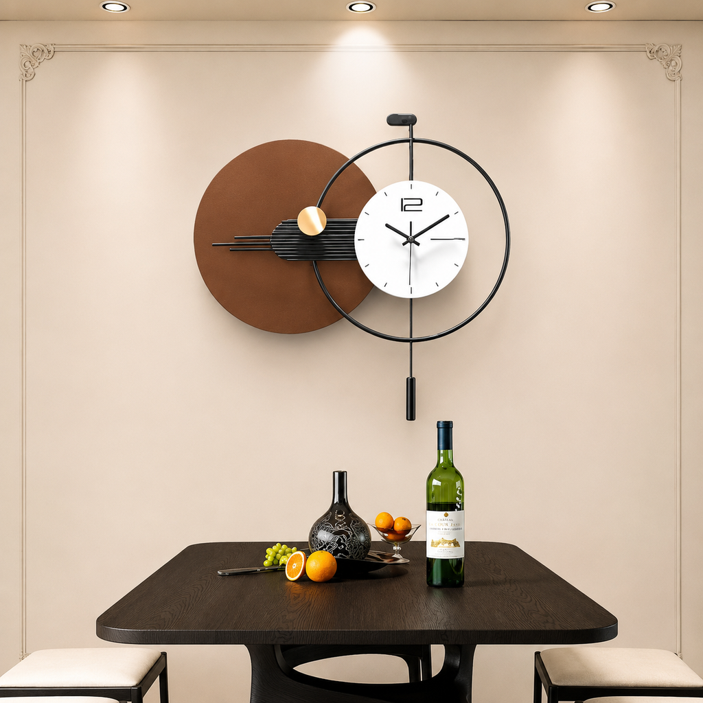 Modern Luxury Geometric Metal Wall Clock