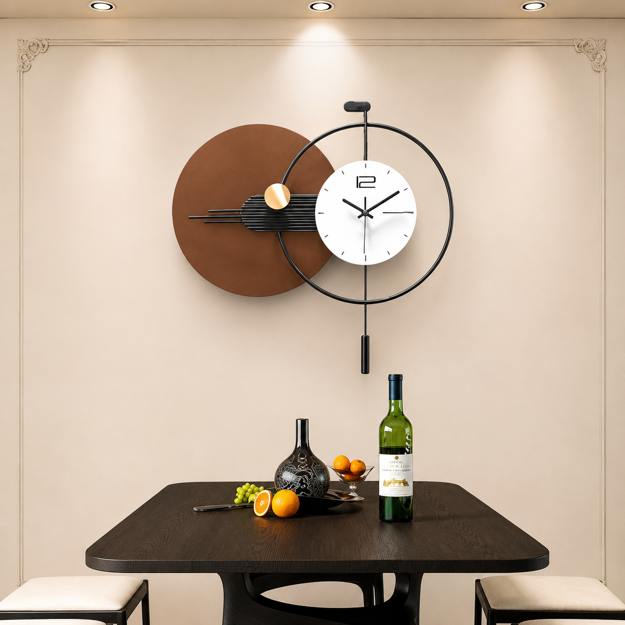 Modern Luxury Geometric Metal Wall Clock