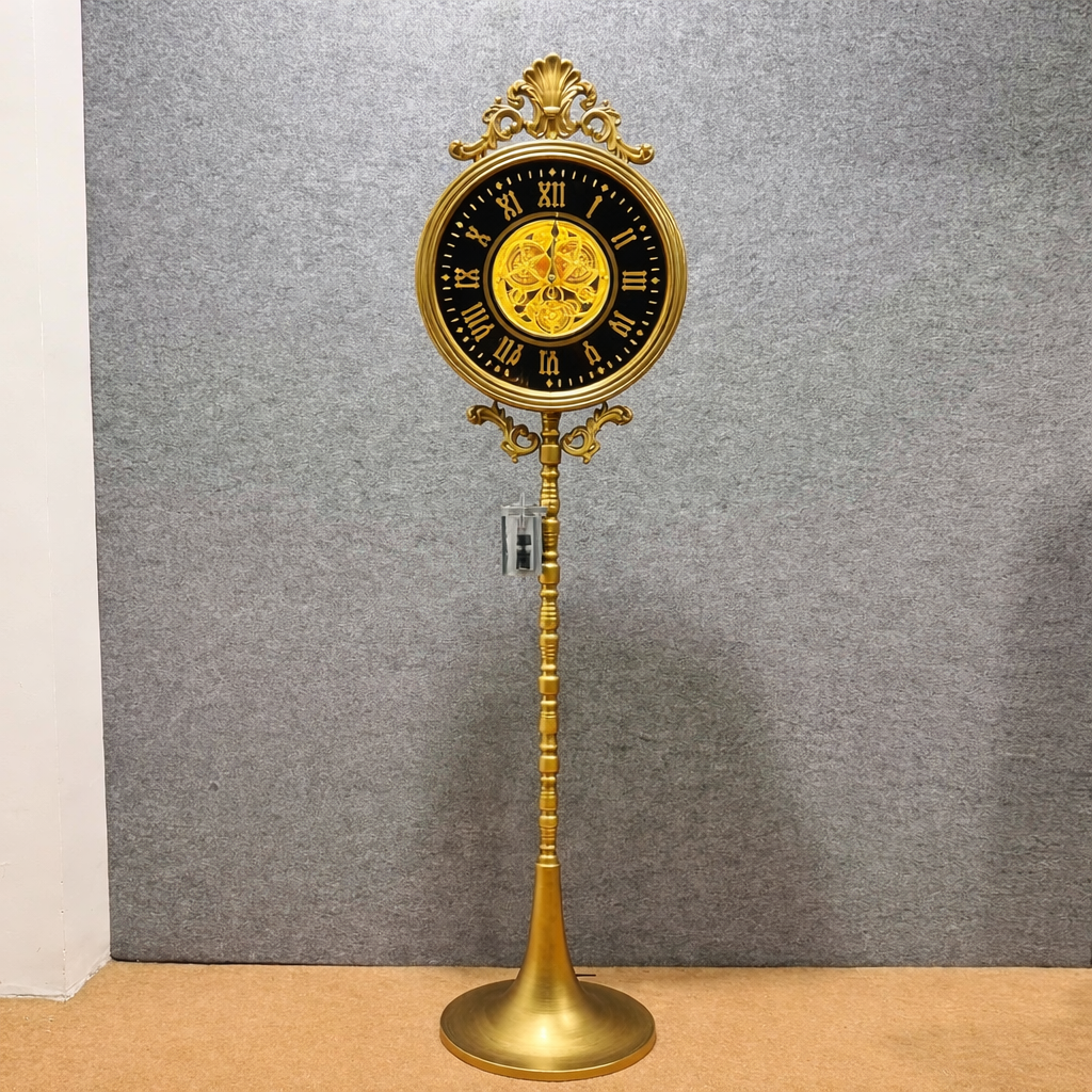 Royal Vintage Floor Clock (Antique Gold Finish)