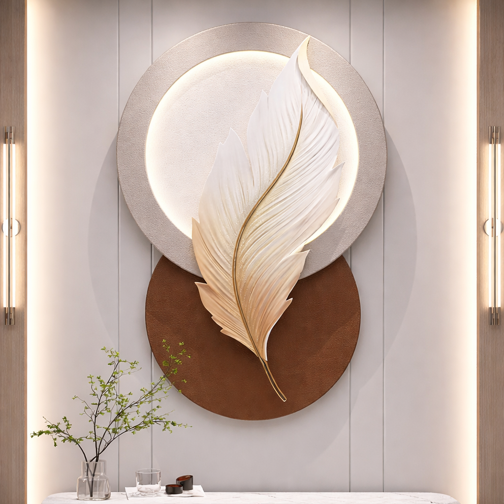 Luxury Feather LED Wall Art Panel