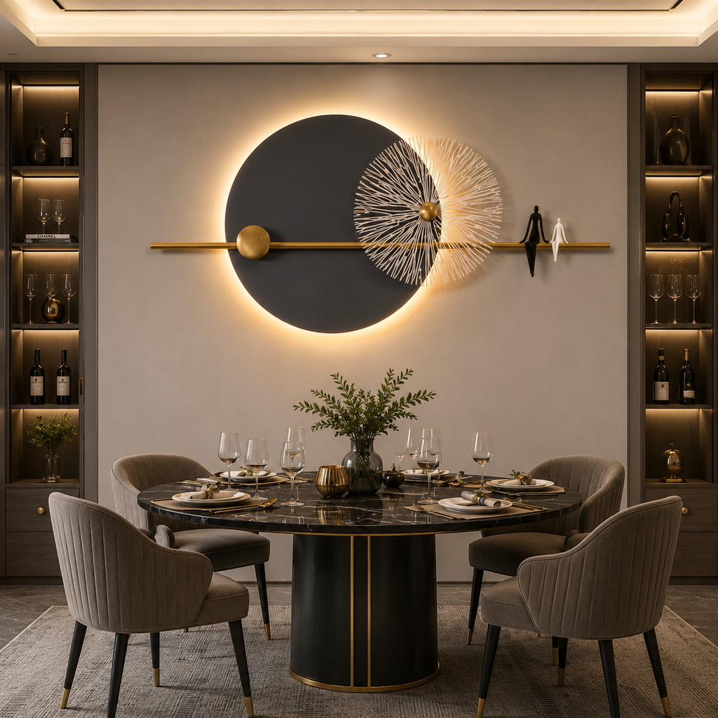 Eclipse Glow LED Metal Art