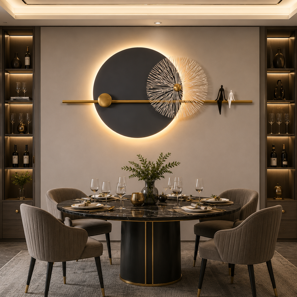 Eclipse Glow LED Metal Art