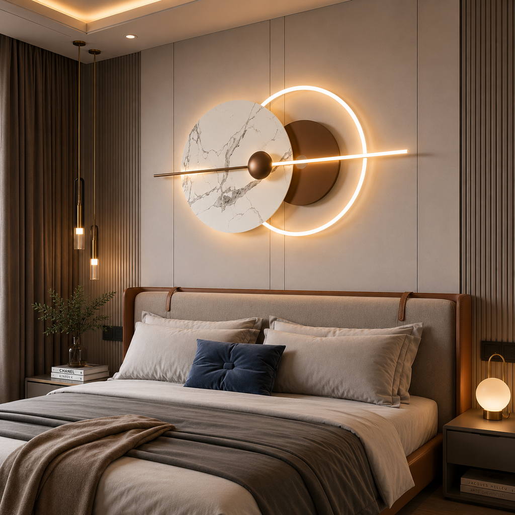 Marble Orbit LED Metal Art