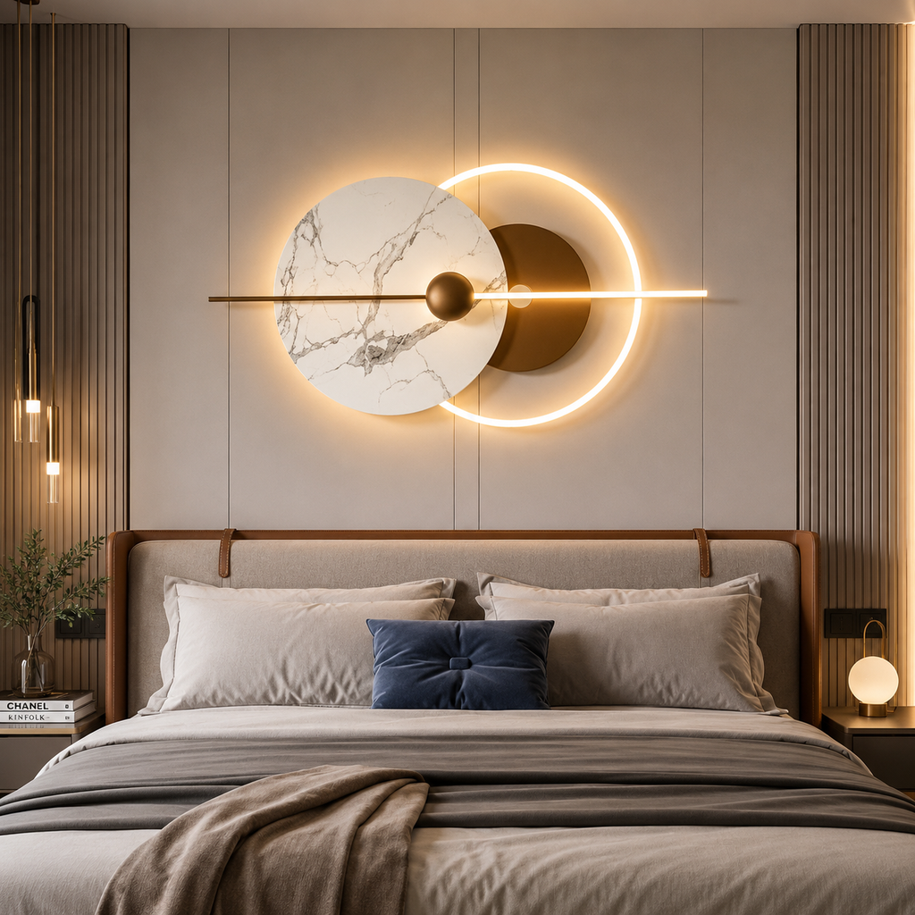 Marble Orbit LED Metal Art