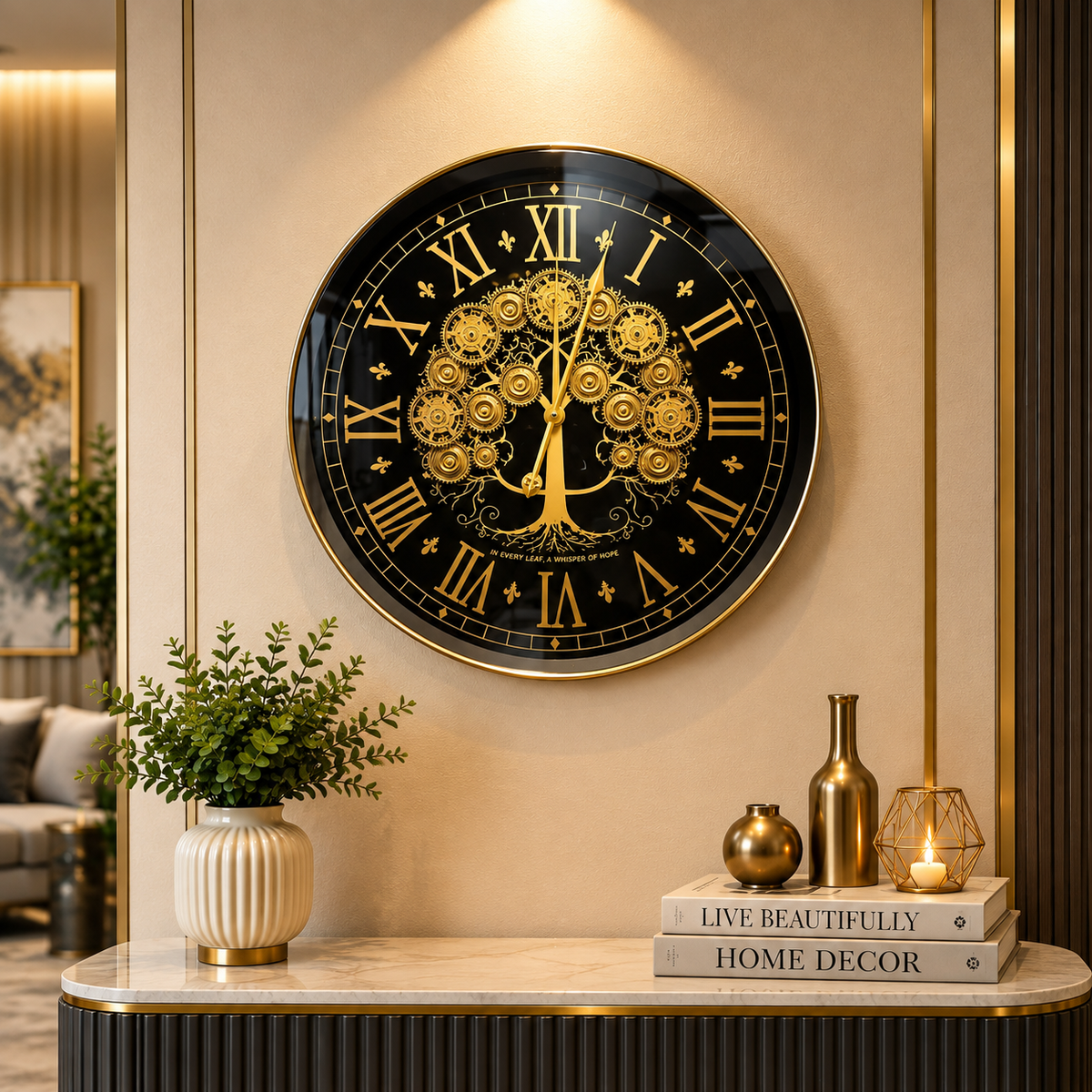 Luxury Metal Gear Moving Wall Clock