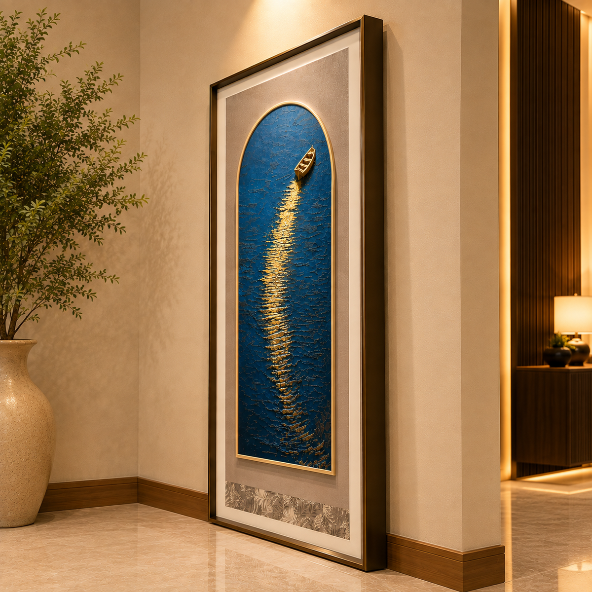 Premium Leather Wall Painting – Elegant Luxury Décor