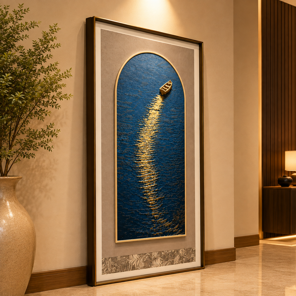 Premium Leather Wall Painting – Elegant Luxury Décor