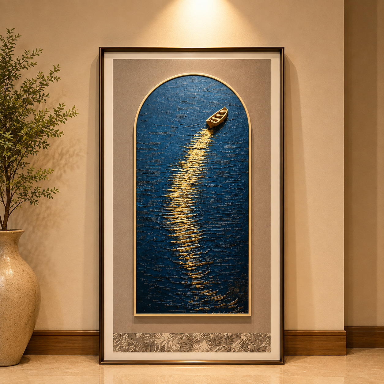 Premium Leather Wall Painting – Elegant Luxury Décor