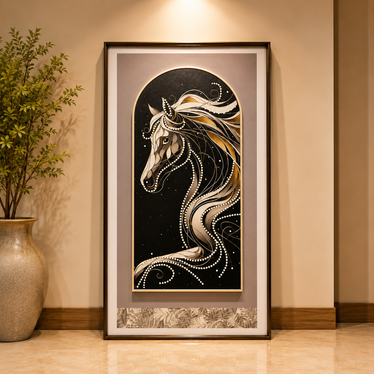 Luxury Horse Leather Wall Painting – Premium Artistic Décor