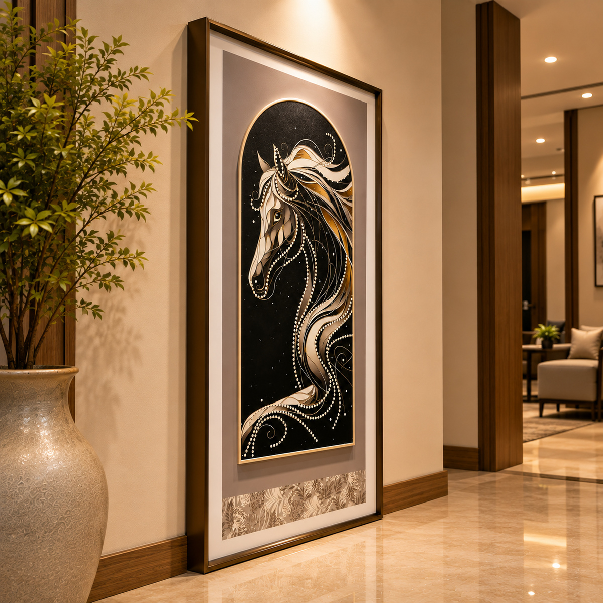 Luxury Horse Leather Wall Painting – Premium Artistic Décor