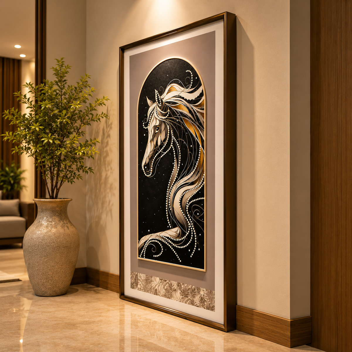 Luxury Horse Leather Wall Painting – Premium Artistic Décor