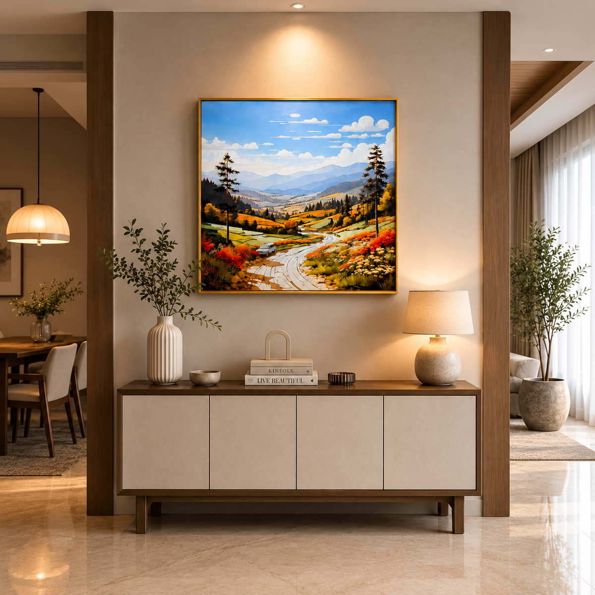 Luxury Crystal Glass Landscape Painting