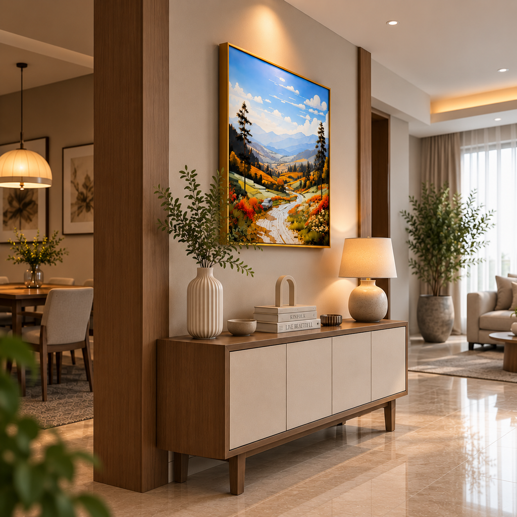 Luxury Crystal Glass Landscape Painting