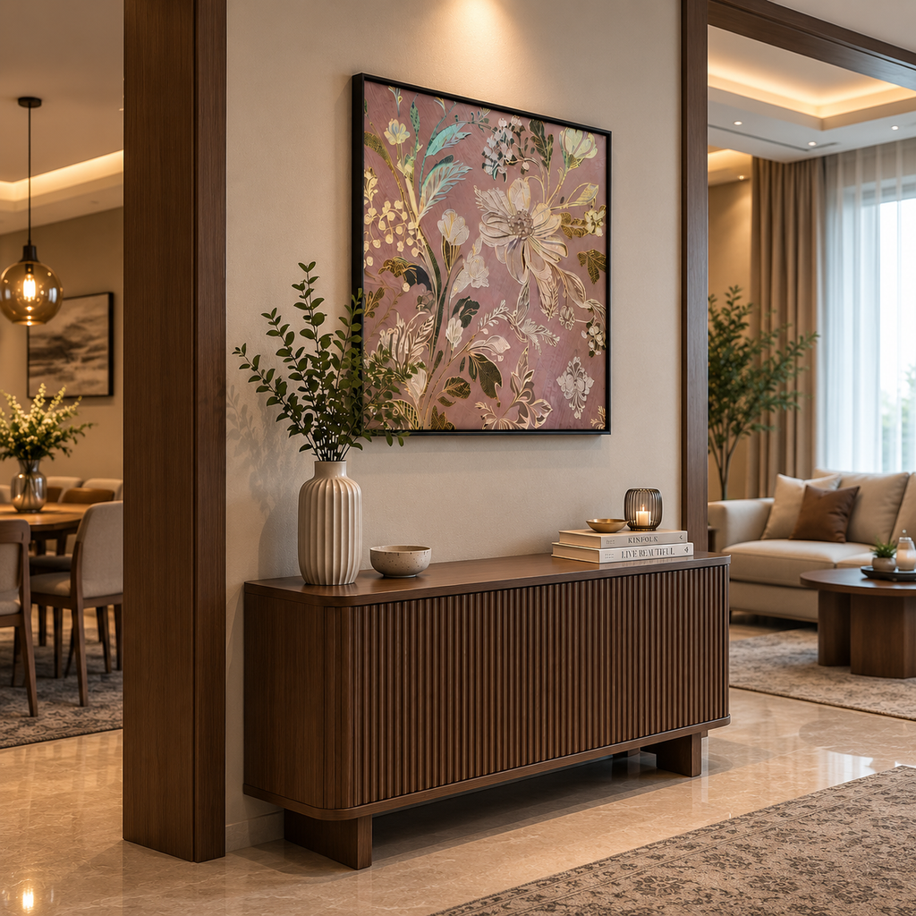 Luxury Floral Crystal Glass Painting