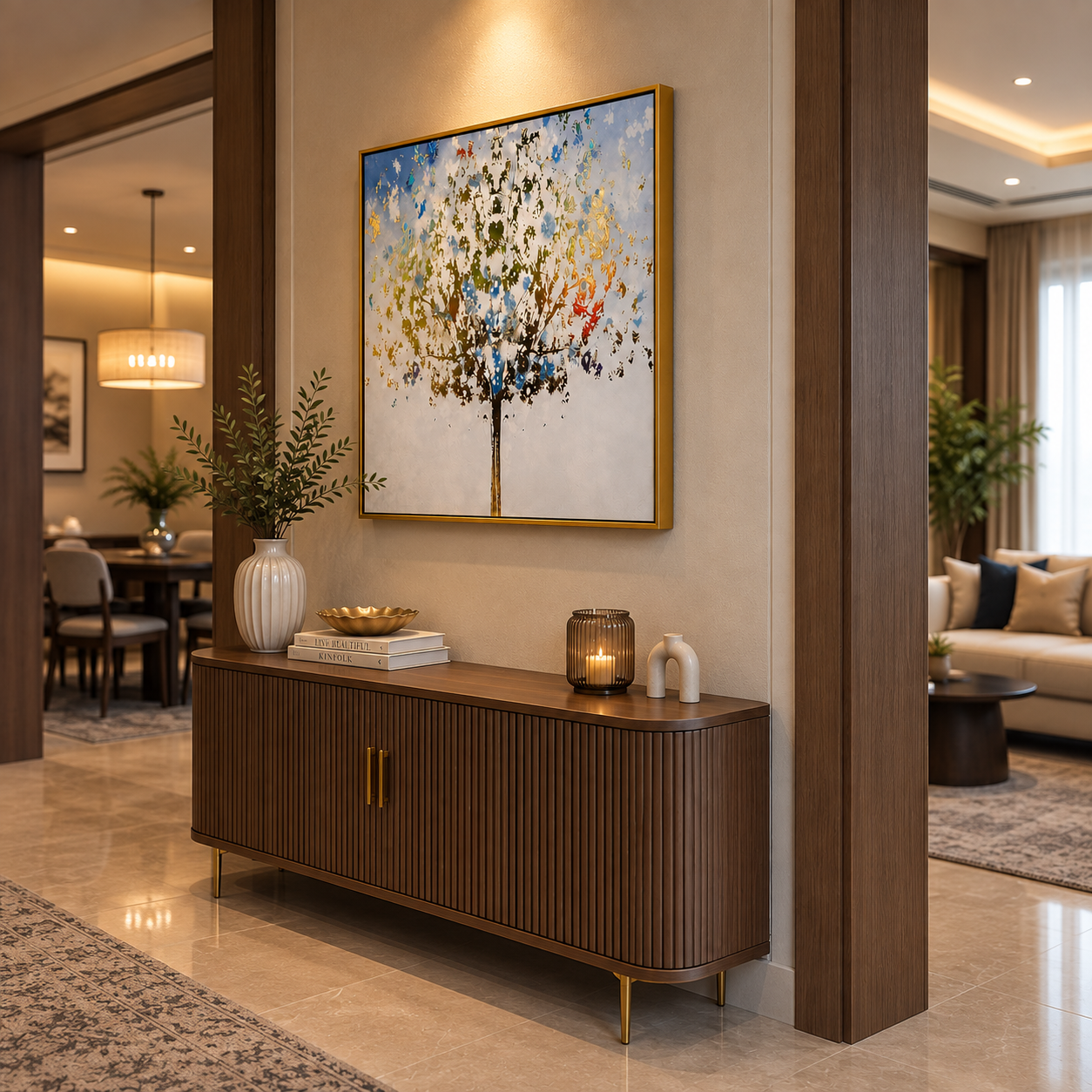 Luxury Tree of Life Crystal Glass Painting