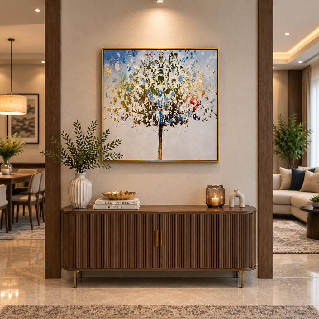 Luxury Tree of Life Crystal Glass Painting