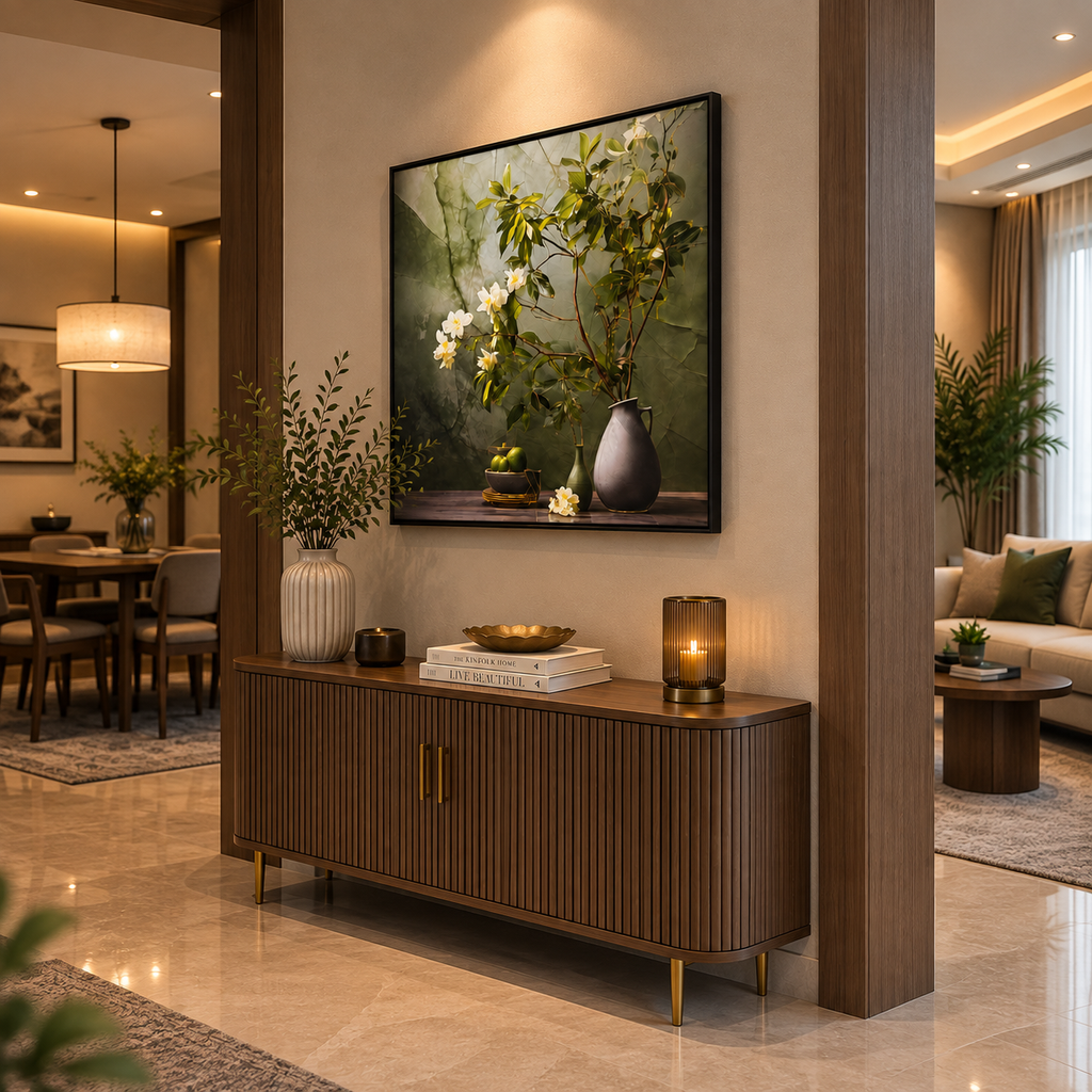 Luxury Floral Crystal Glass Painting