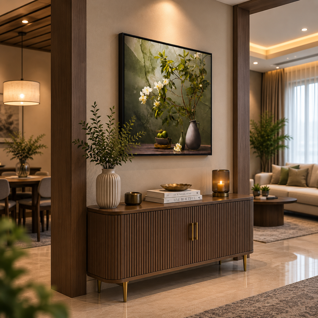 Luxury Floral Crystal Glass Painting