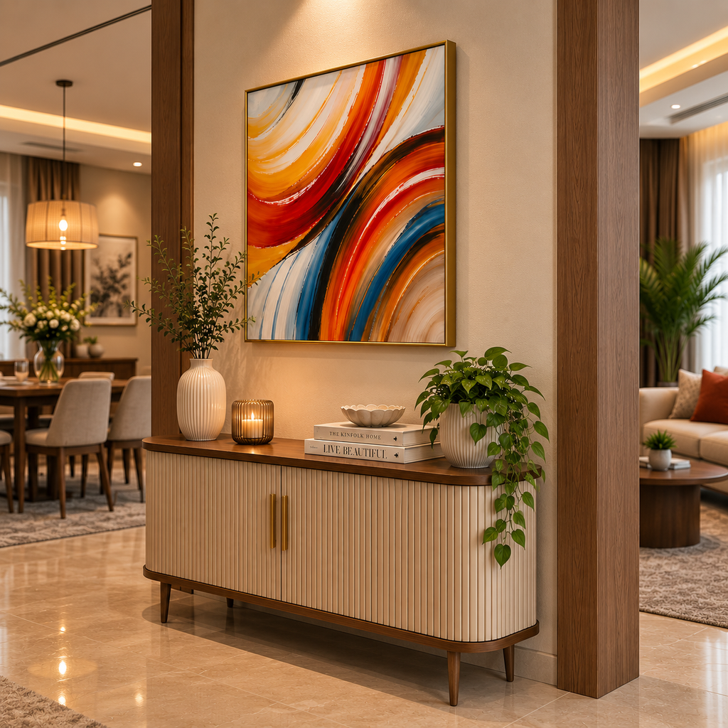 Luxury Abstract Swirl Crystal Glass Painting