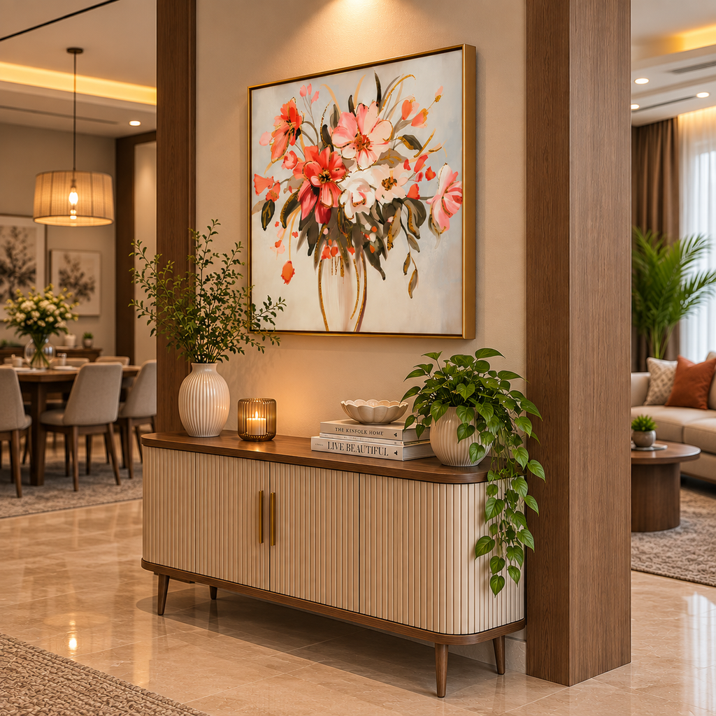 Luxury Floral Bouquet Crystal Glass Painting