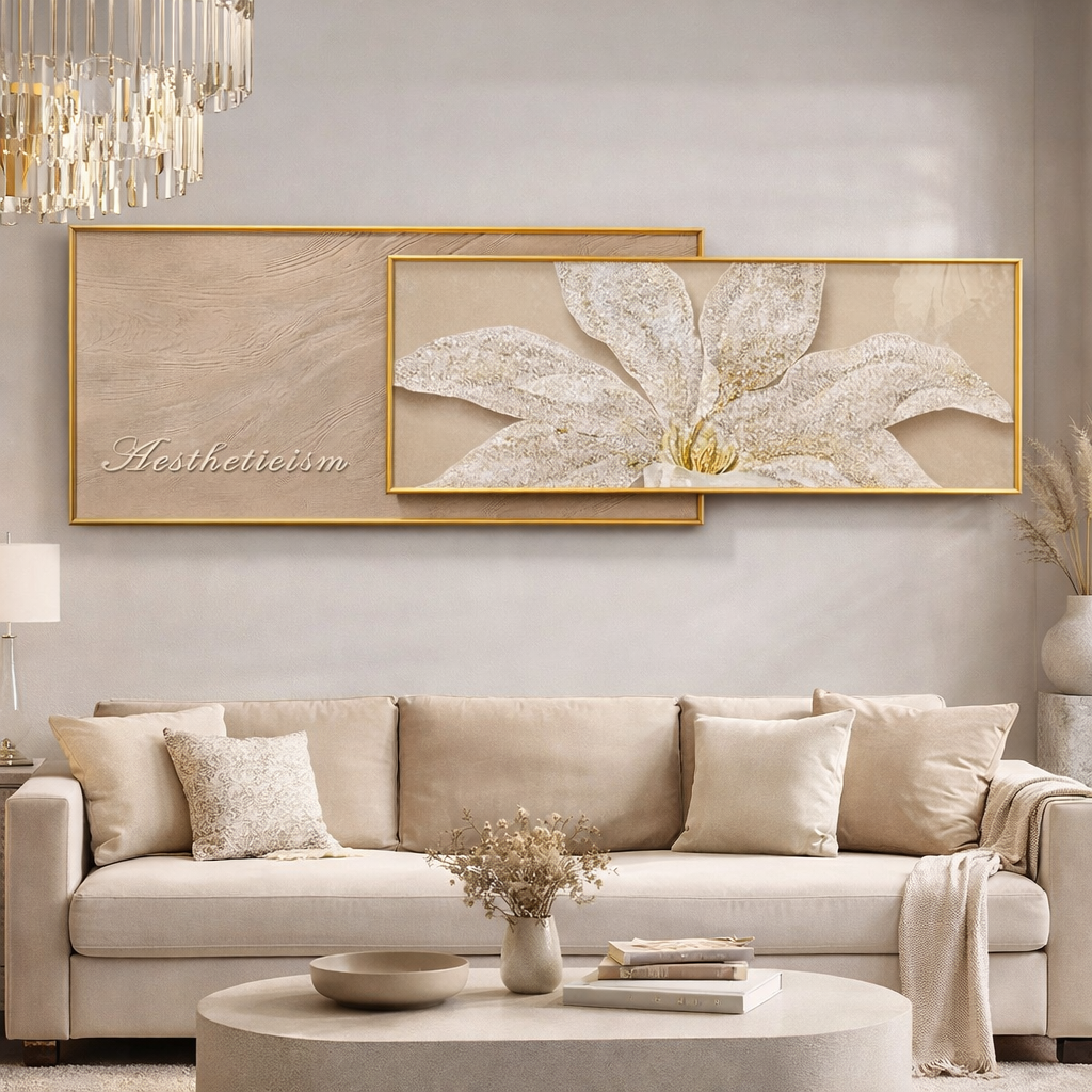 Ivory Petal Luxe – Modern Wall Masterpiece