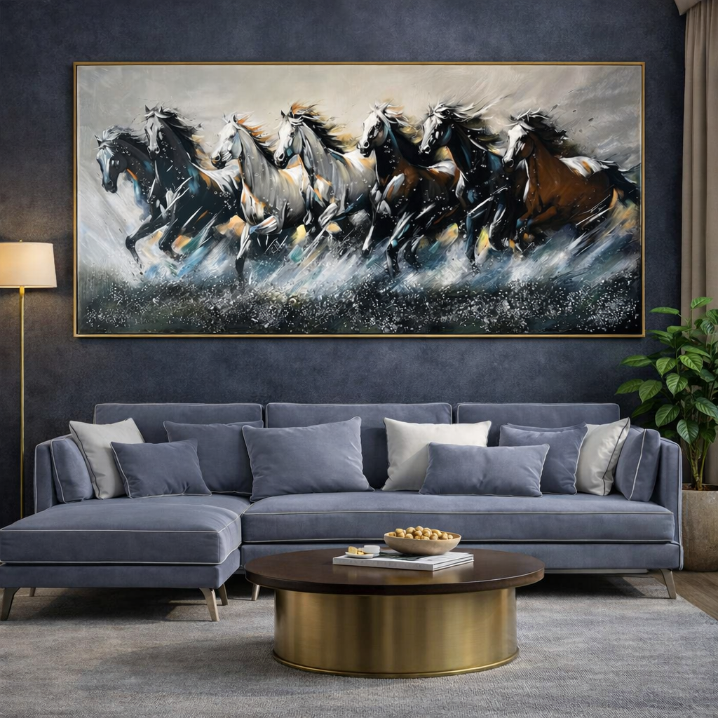 Midnight Surge – Seven Horses Crystal Metal Frame