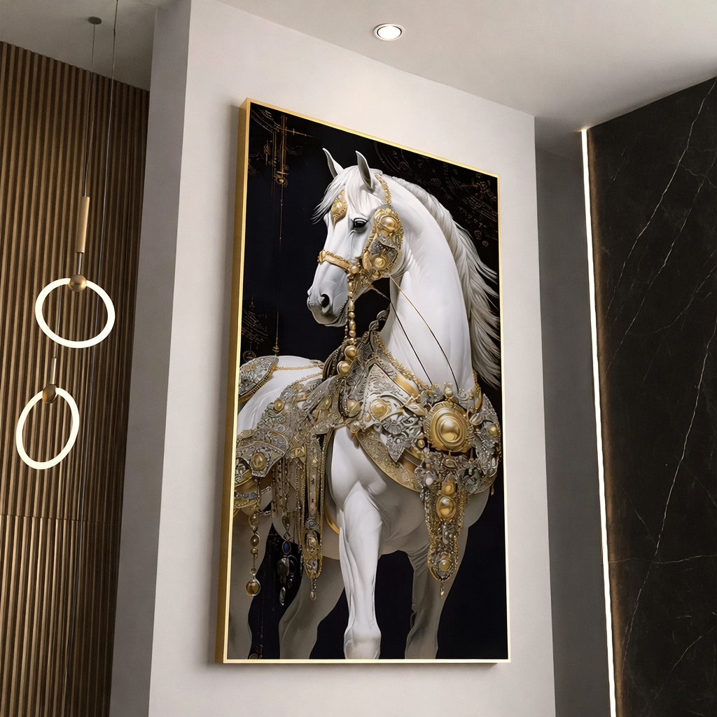 Royal Majesty White Horse Wall Art