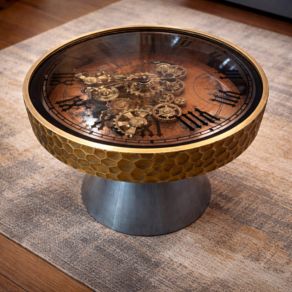 Luxury Gear Dial Clock Table