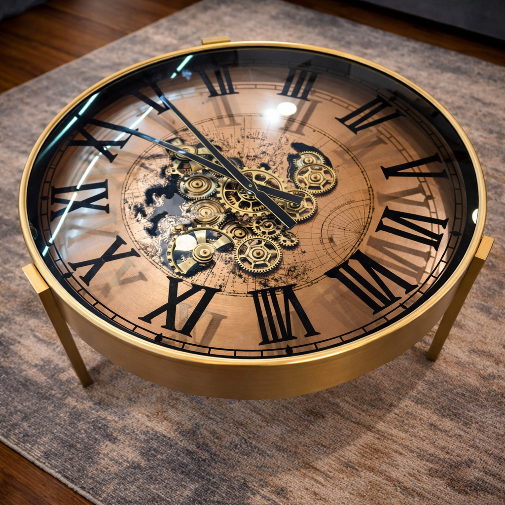 Luxury Roman Gear Dial Clock Table