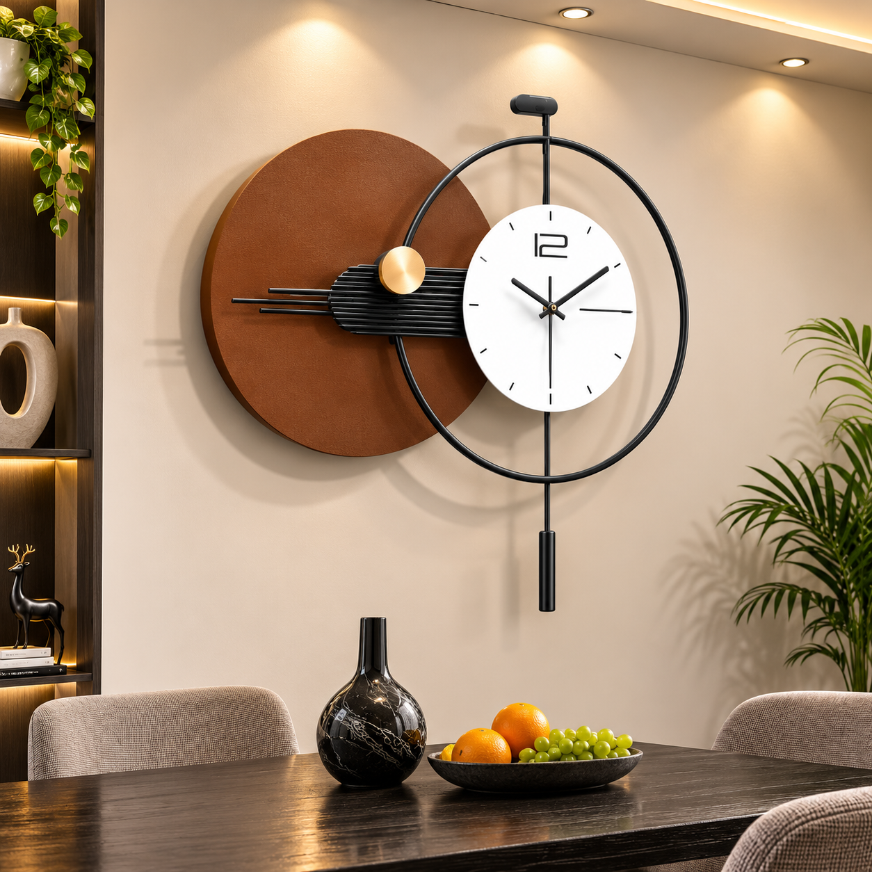 Modern Luxury Geometric Metal Wall Clock