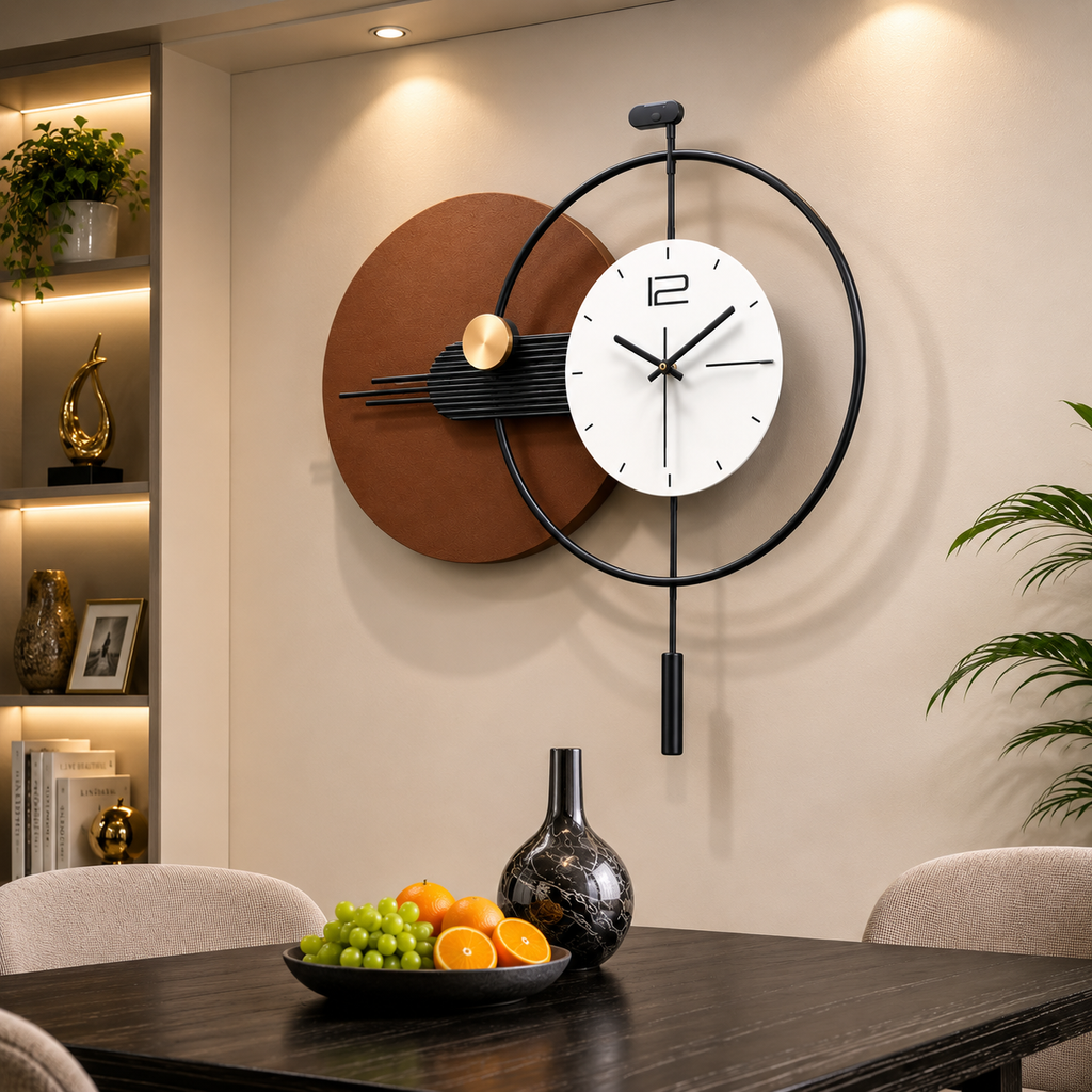 Modern Luxury Geometric Metal Wall Clock