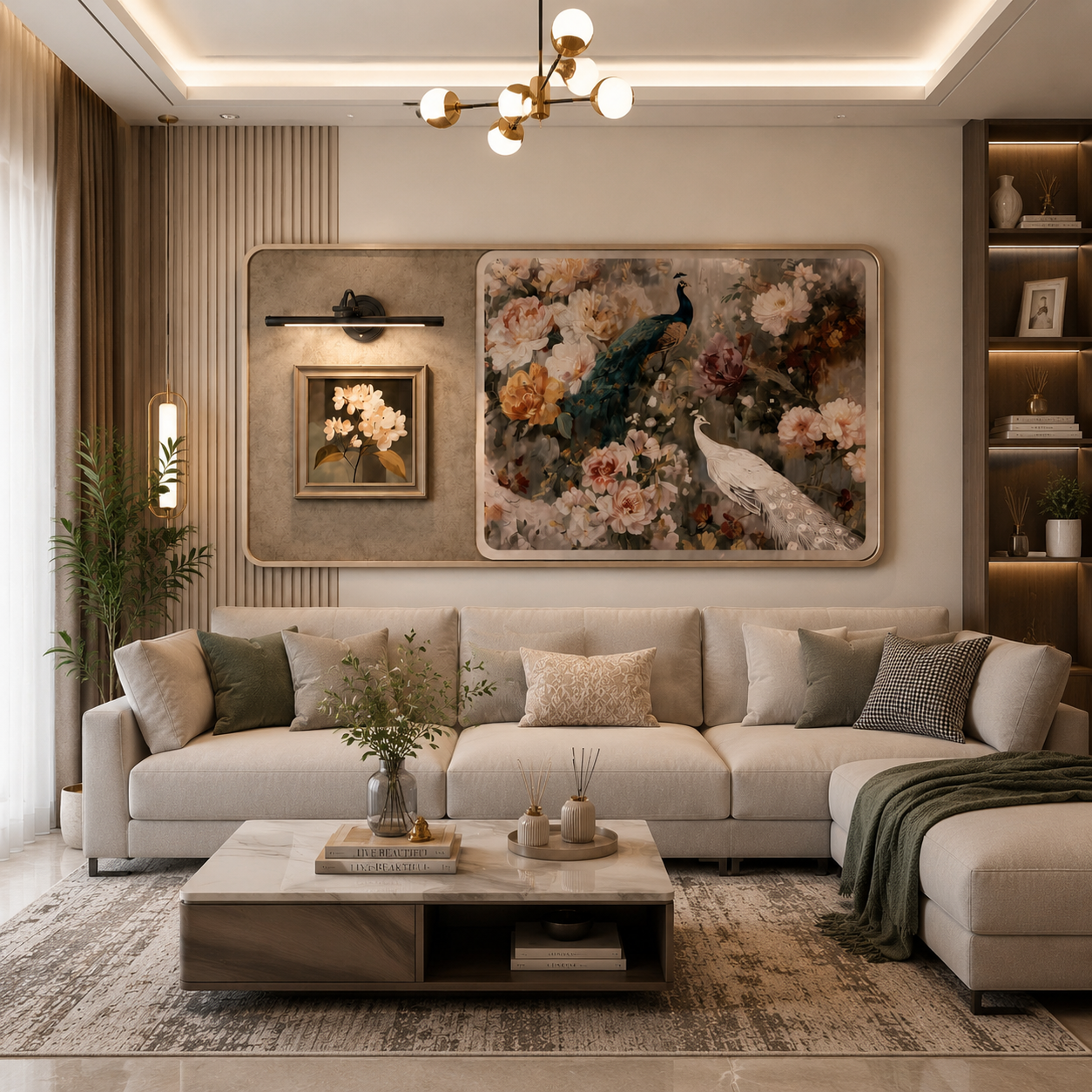 Premium Leather painting with Lamp