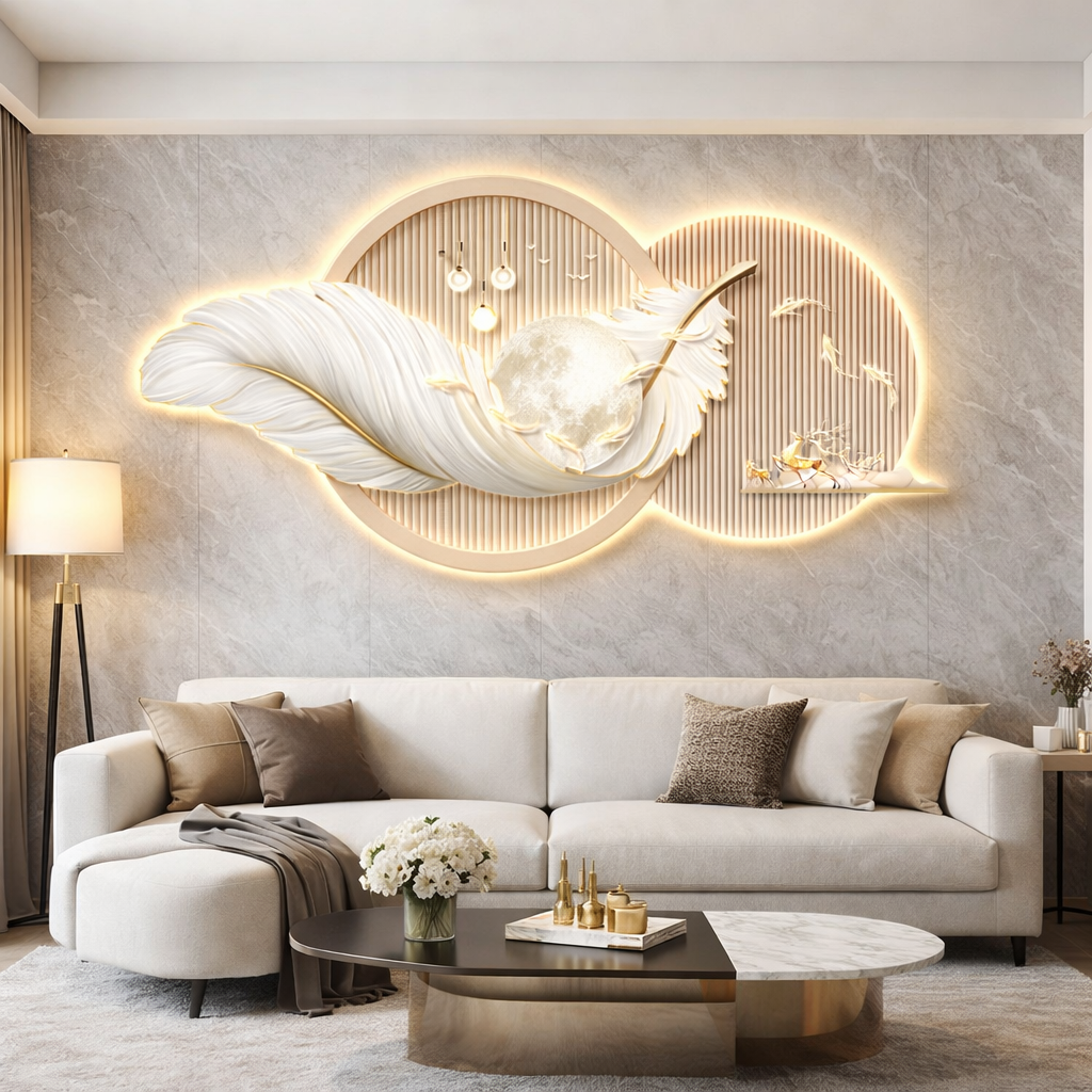 3D Crystal wall decor with LED lights